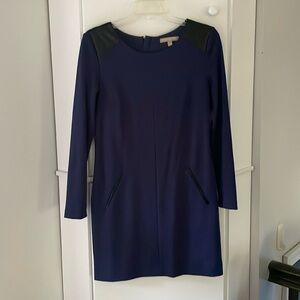 Banana Republic knit dress faux leather details